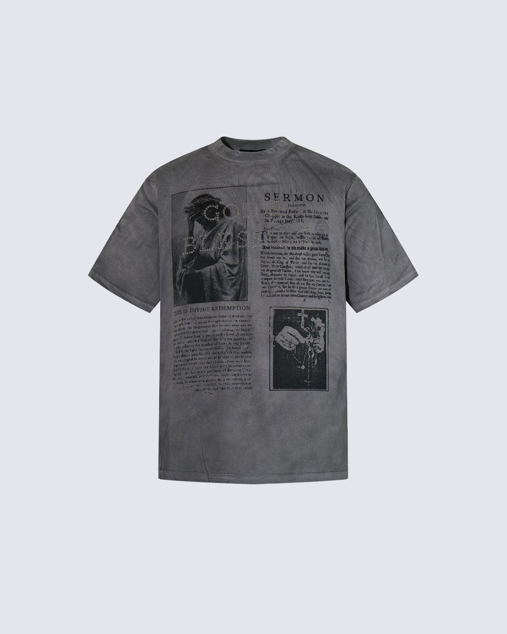 Distressed Casual American Graphic Print P-Shirt
