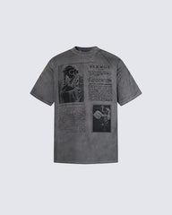 Distressed Casual American Graphic Print P-Shirt