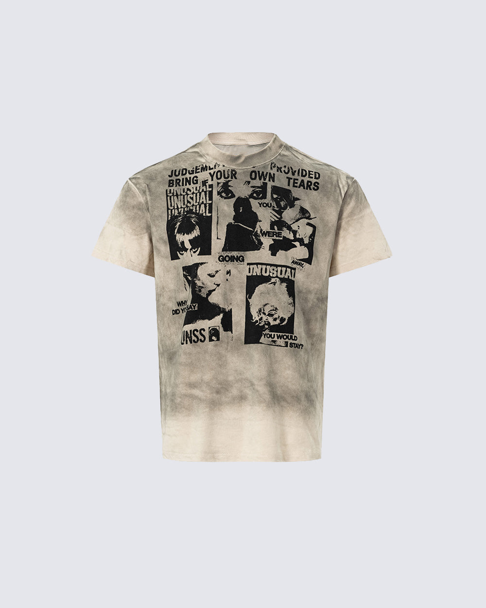 American Retro Tie-Dye Distressed Print Casual T-Shirt
