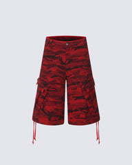 Light Asian Street Camo Utility Shorts