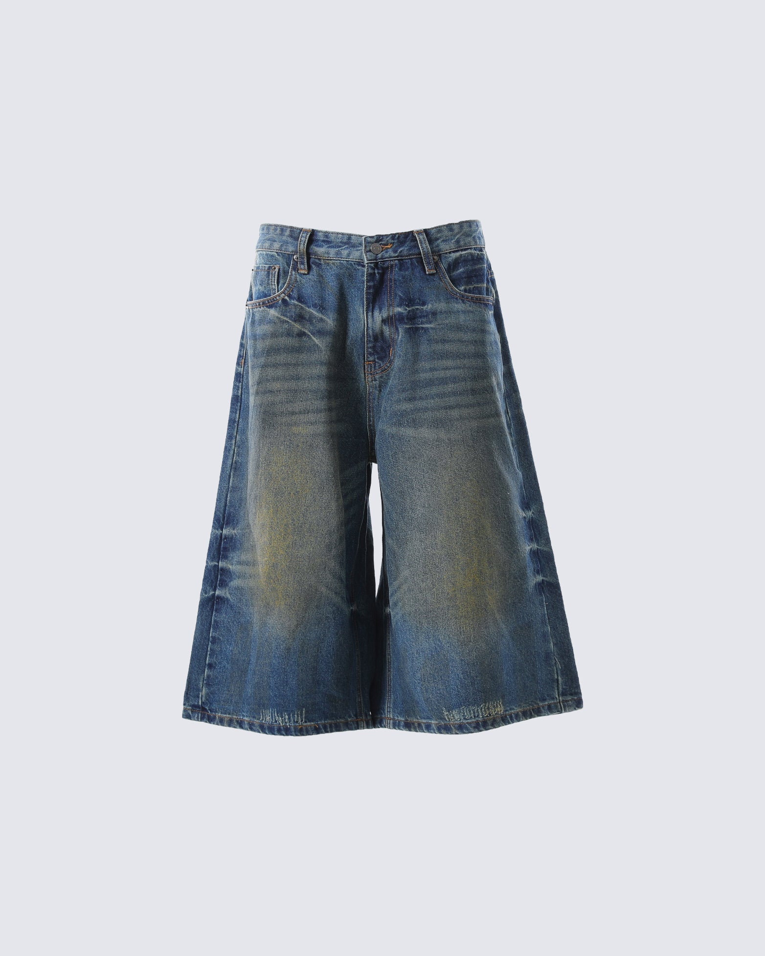 Vintage Washed Pleated Cat’s Whisker Denim Pants